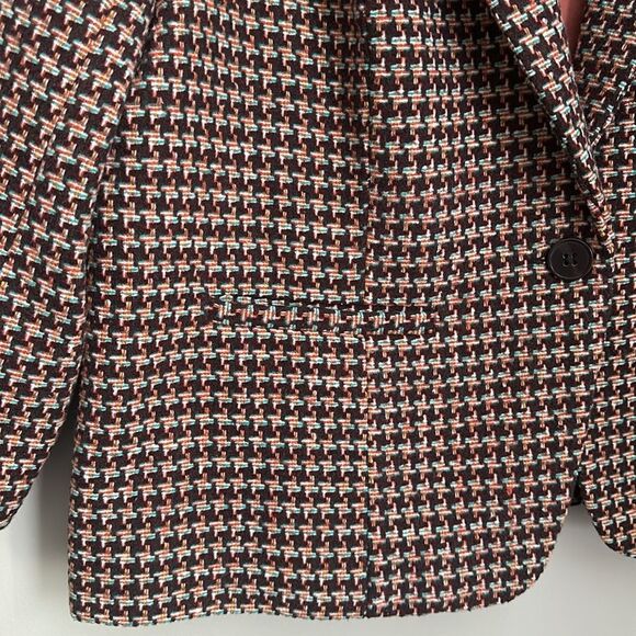 Modcloth Wool Informed Ensemble Brown Houndstooth Single Button Blazer Size XL - Picture 12 of 15